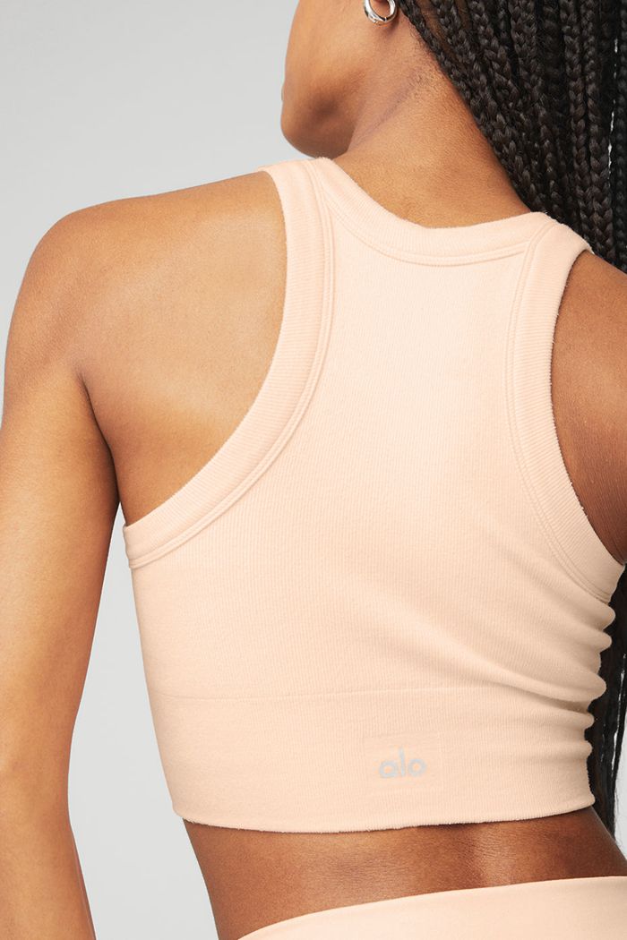 Alo Yoga Seamless Delight High Neck BH Dam Beige | 4261039-PE