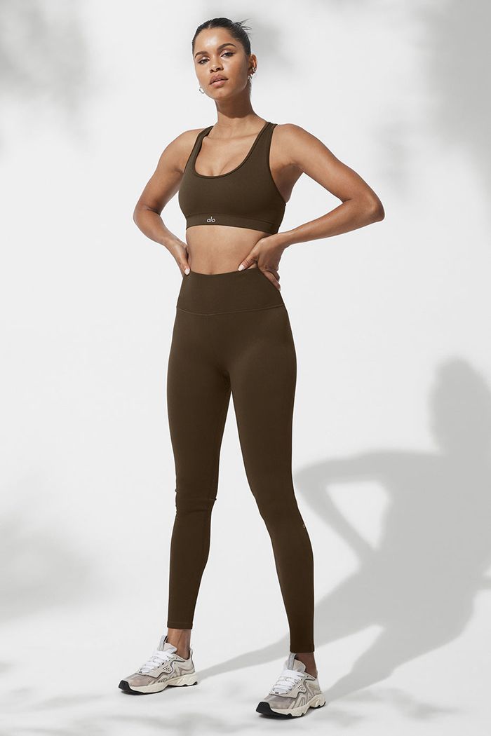 Alo Yoga Seamless High-Midja Ribbed Leggings Dam Svarta | 7263514-JY