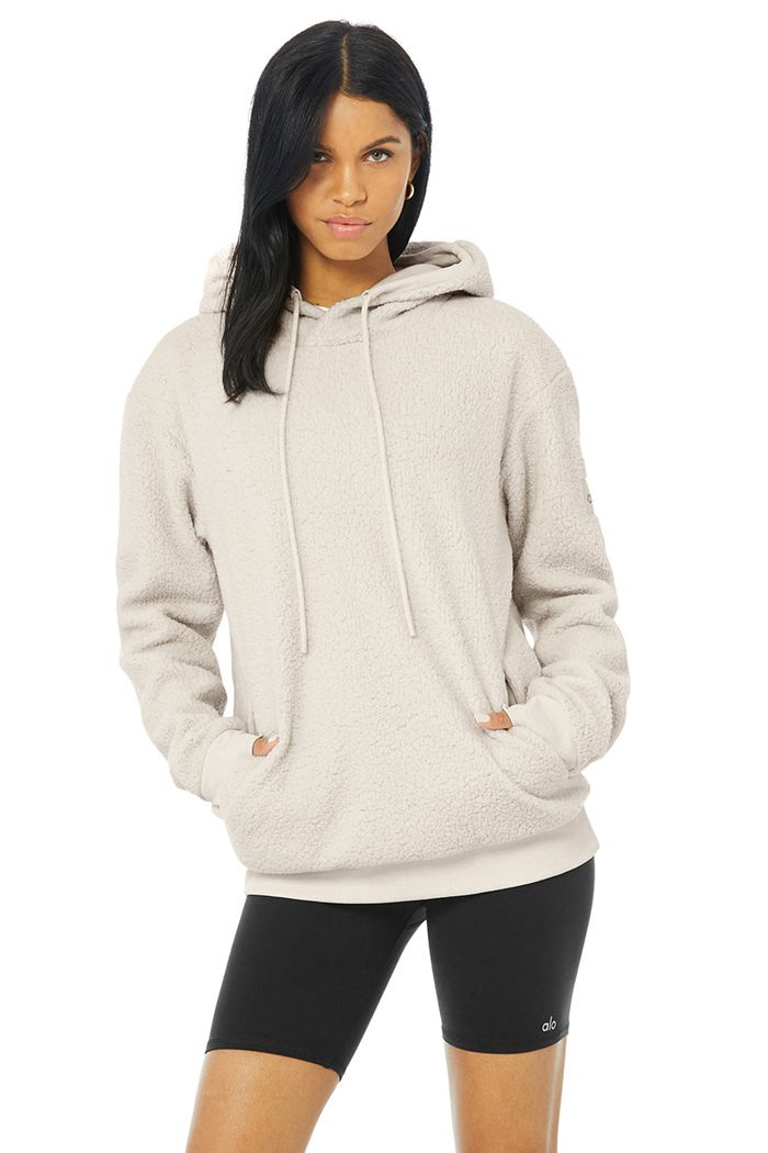 Alo Yoga Sherpa Hoodie Herr Beige | 3729056-MU