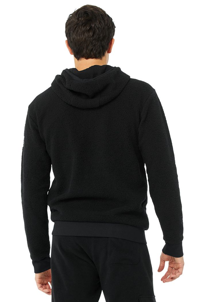 Alo Yoga Sherpa Hoodie Herr Svarta | 3285607-QX