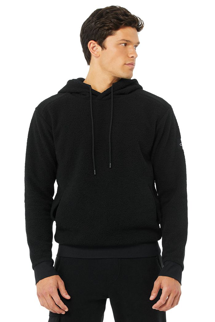 Alo Yoga Sherpa Hoodie Herr Svarta | 3285607-QX