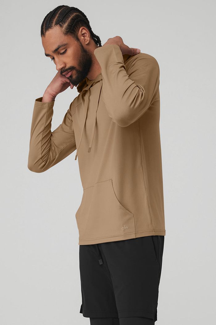 Alo Yoga The Conquer Hoodie Herr Bruna | 3516270-AS