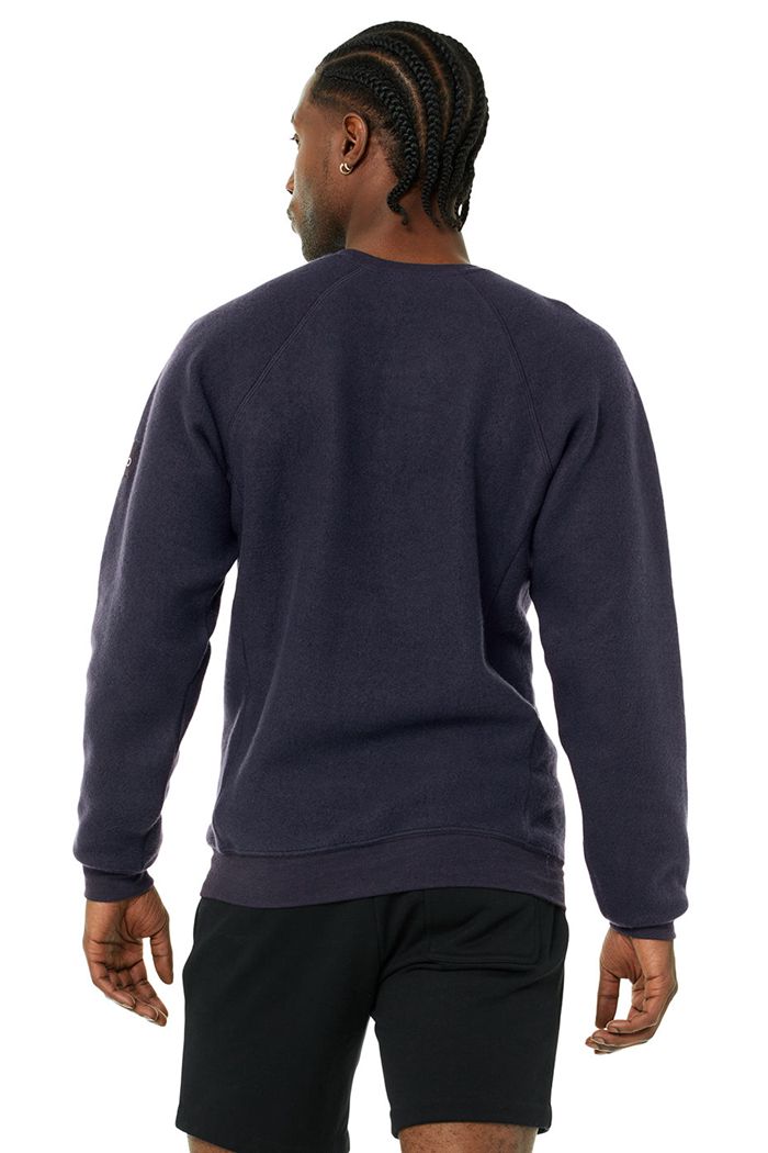 Alo Yoga Triumph Crew Neck Sweatshirt Long Sleeve Herr Svarta | 0274351-VA