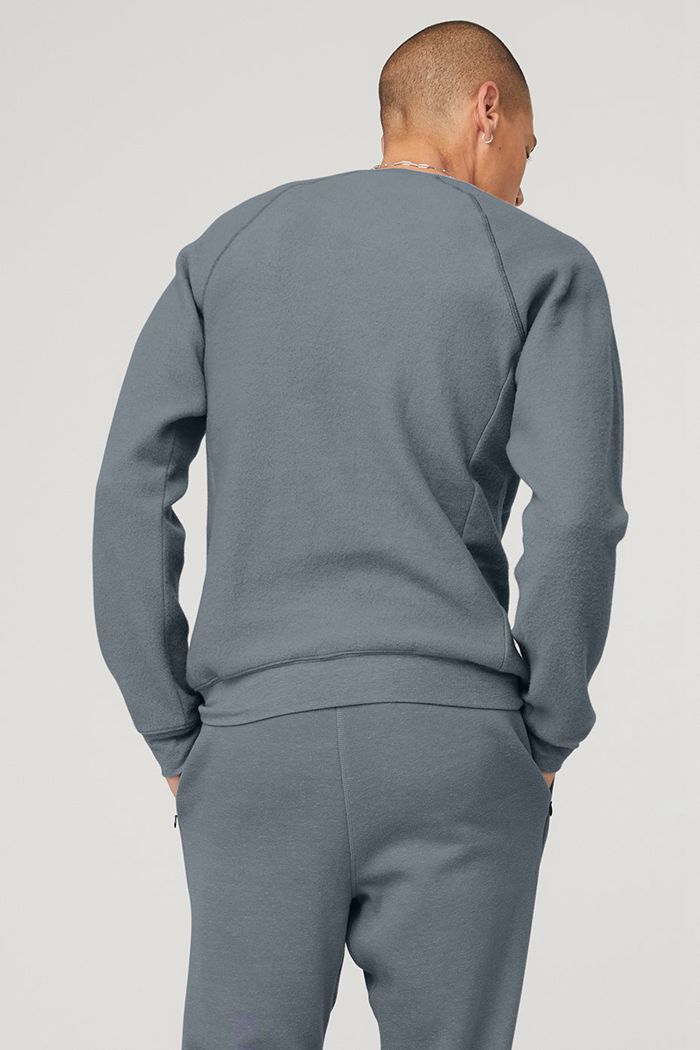 Alo Yoga Triumph Crew Neck Sweatshirt Long Sleeve Herr Grå | 8249173-VQ