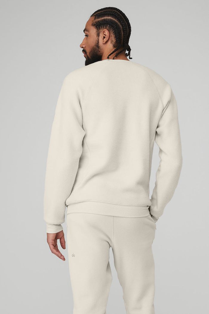 Alo Yoga Triumph Crew Neck Sweatshirt Long Sleeve Herr Beige | 9564108-IY