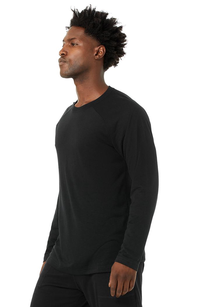 Alo Yoga Triumph Tee Long Sleeve Herr Svarta | 8096437-EY