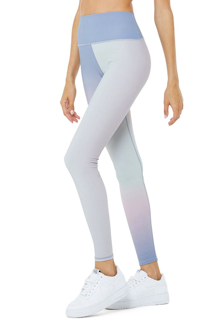 Alo Yoga Vapor High-Midja Gradient Dusk Leggings Dam Blå | 3842159-UF